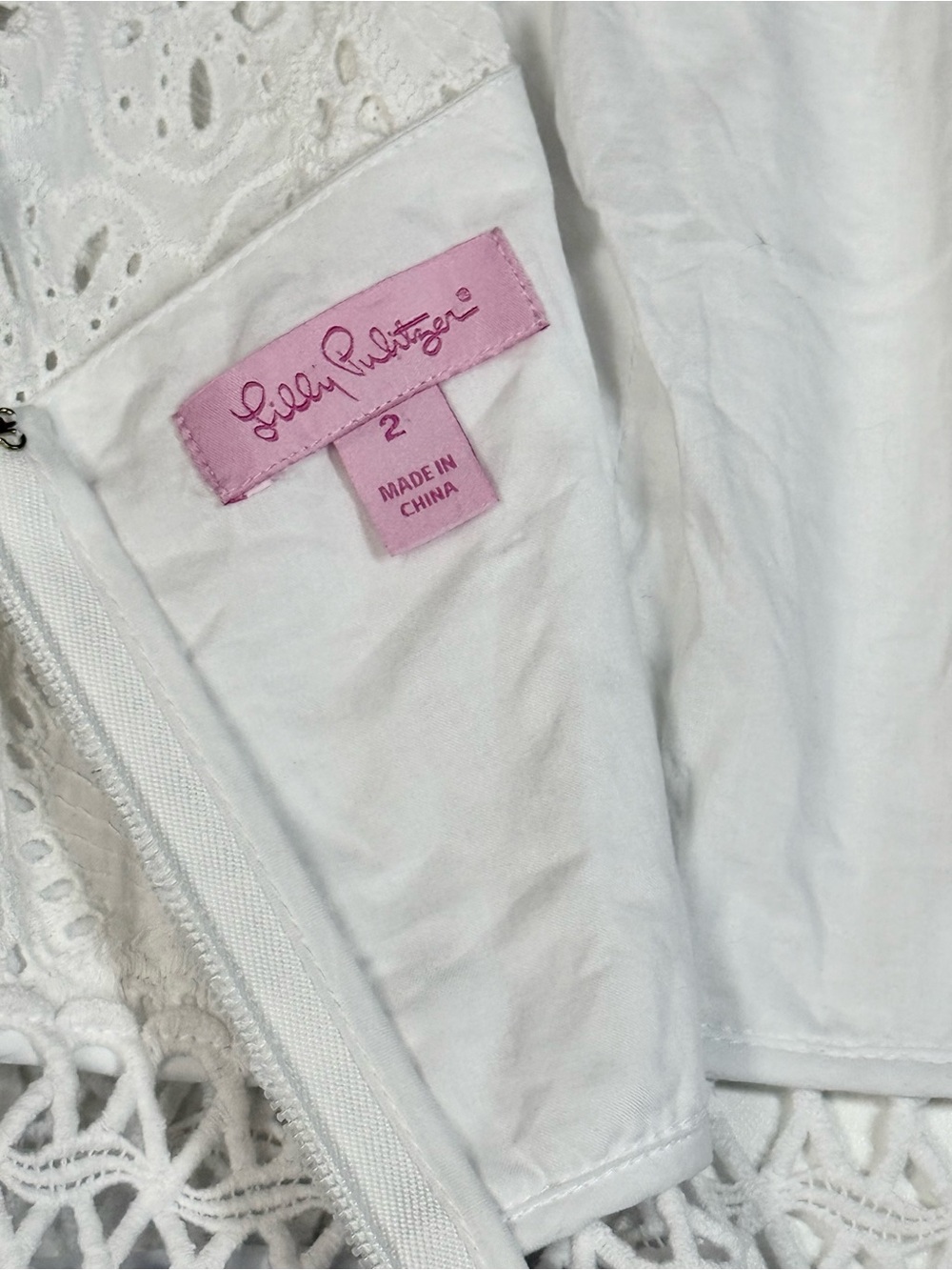 Lilly Pulitzer Seersucker Stripe Eyelet Fit & Flare Dress Size 2 - Picture 5 of 16